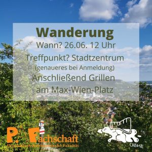 Read more about the article Wanderung mit dem FSR Chemie – 26. Juni 12:00 Uhr