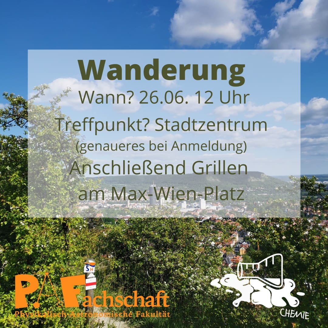 You are currently viewing Wanderung mit dem FSR Chemie – 26. Juni 12:00 Uhr